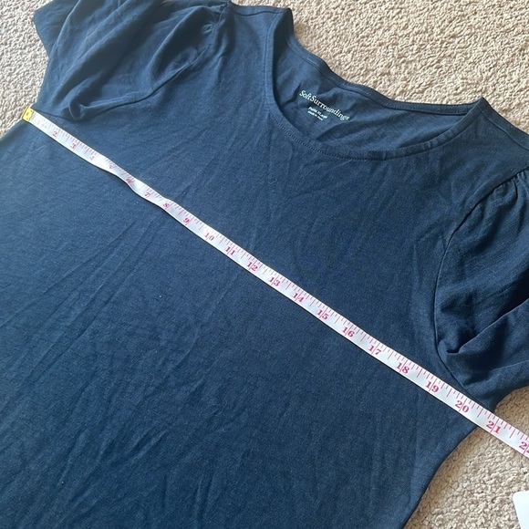 NWT Soft Surroundings Parisian Poet 3/4 Sleeve Top Navy Blue - Picture 6 of 8